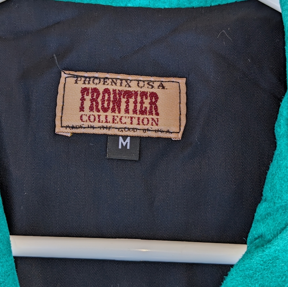 Phoenix USA Turquoise suede size M vest. - Picture 3 of 6